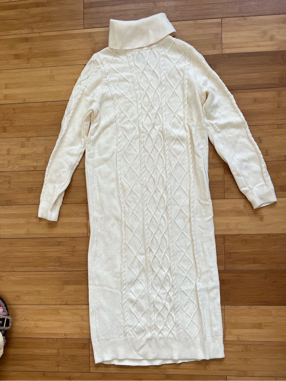 Cable Knit soft Maxi Turtleneck Dress
